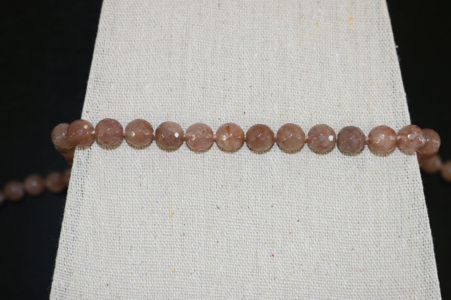 Strawberry Quartz Beaded Necklace: Gold-Filled Toggle, 19"