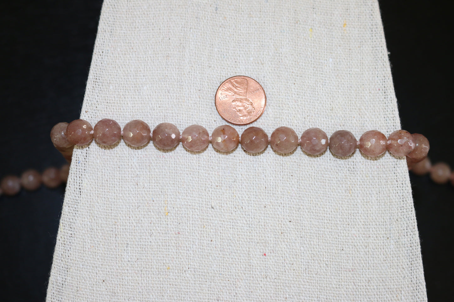 Strawberry Quartz Beaded Necklace: Gold-Filled Toggle, 19"